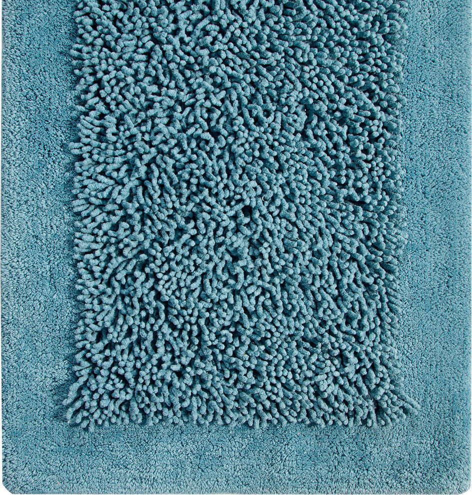 Bath Rug Cotton and Chenille Tufted, 34"x21", Arctic Blue, GSF 200, Lima