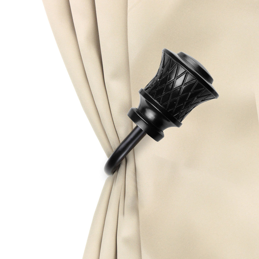 Verena Curtain Holdback, Pair, Black