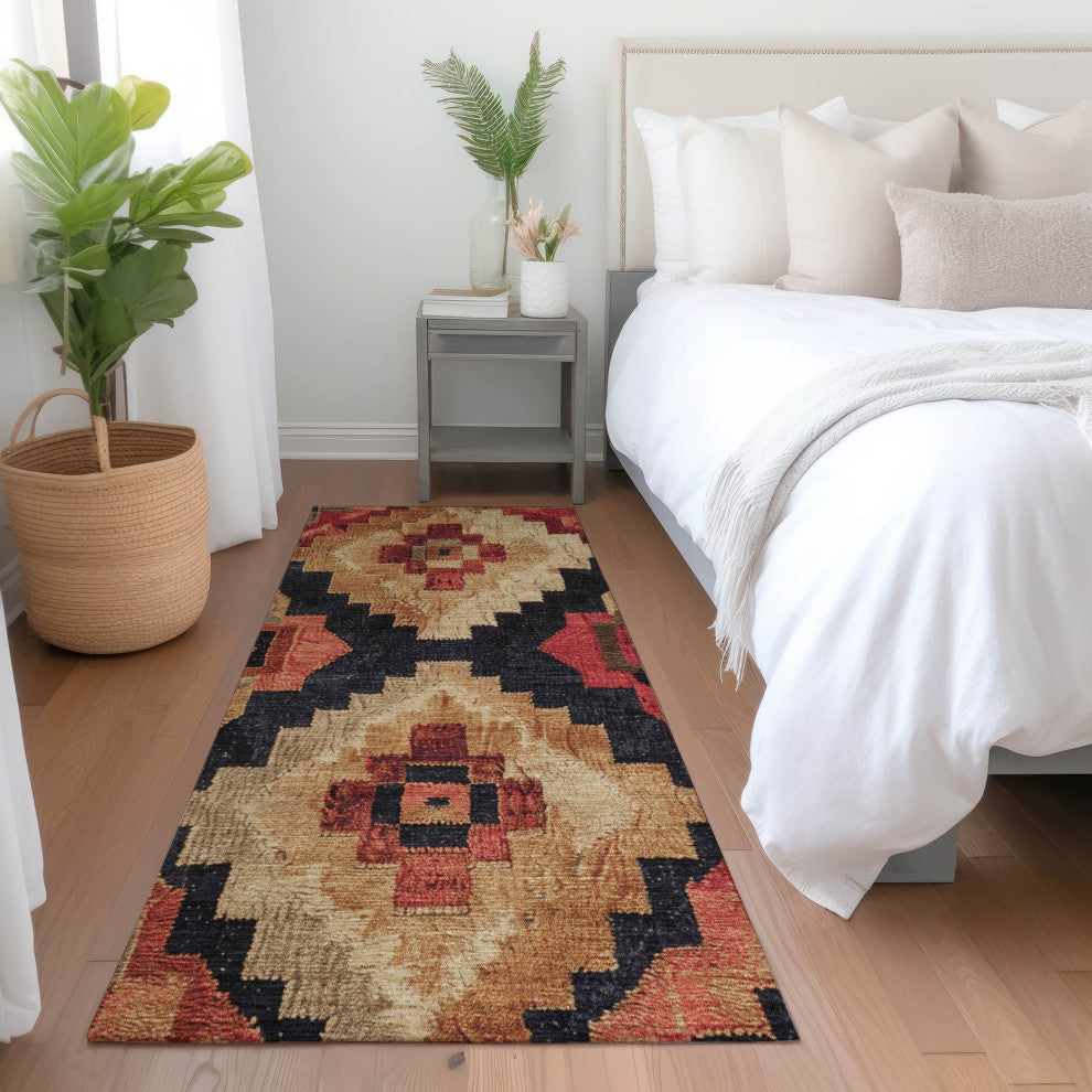 Machine Washable Indoor/Outdoor Chantille ACN1894 Rust 2'3" x 7'6" Runner Rug