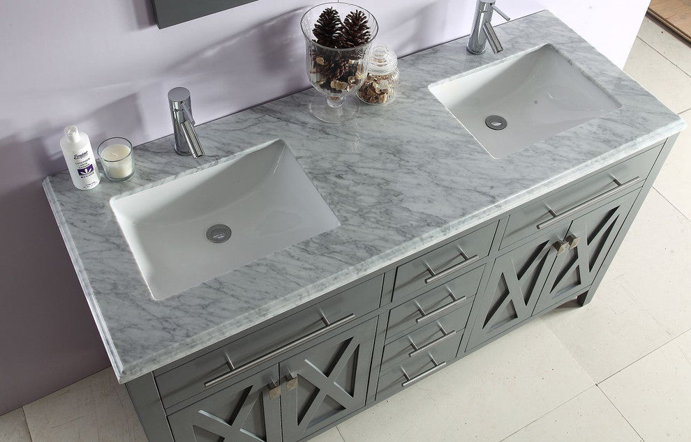 Wimbledon Vanity, Gray, 60"
