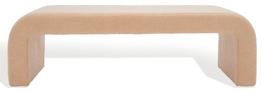 Safavieh Couture Caralynn Boucle Bench, Tan