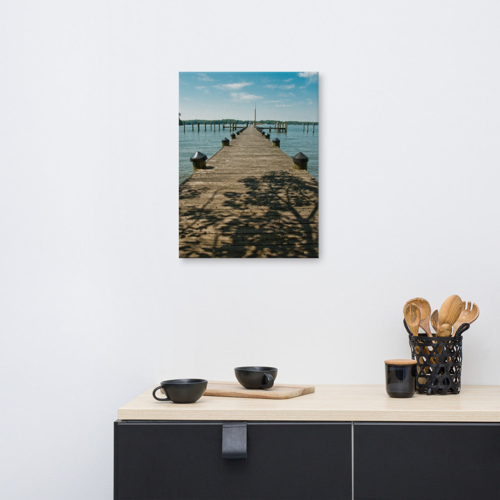 Endless Dock Rural Landscape Photograph Canvas Wall Art Print, 18" X 24"