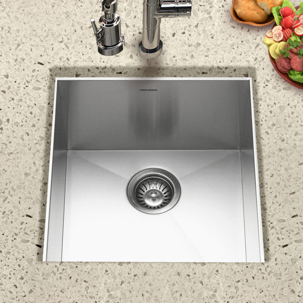 Houzer CTR-1700 Contempo 17" Undermount Single Basin Stainless - Stainless