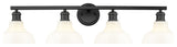 Golden Lighting 0305-BA4 Carver 4 Light 8"W Vanity Light - Matte Black /