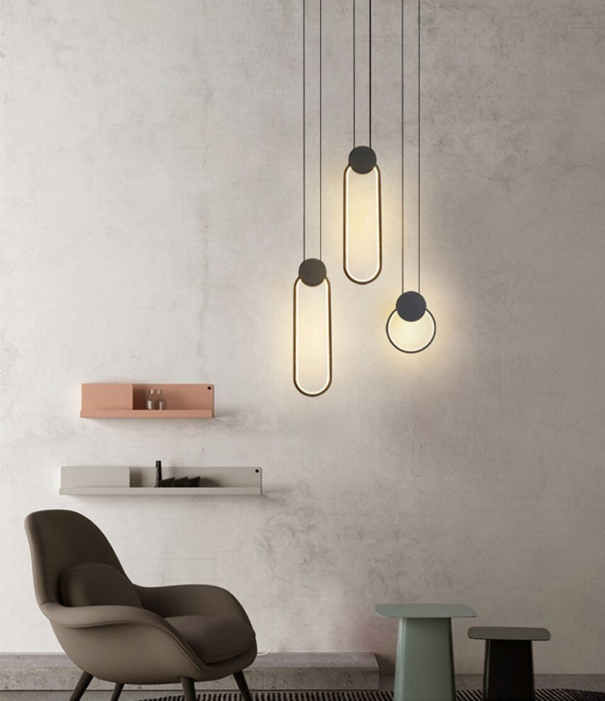 MIRODEMIÂ® Bouyon | Modern LED Minimalist Creative Long Pendant Light, Round