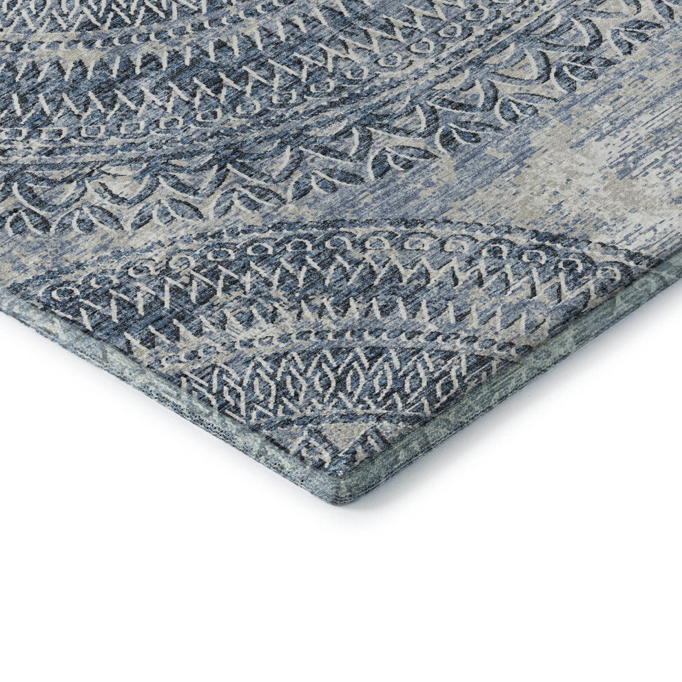 Addison Premium Washable Mayfield AMF113 Blue 5' x 7'6" Rug