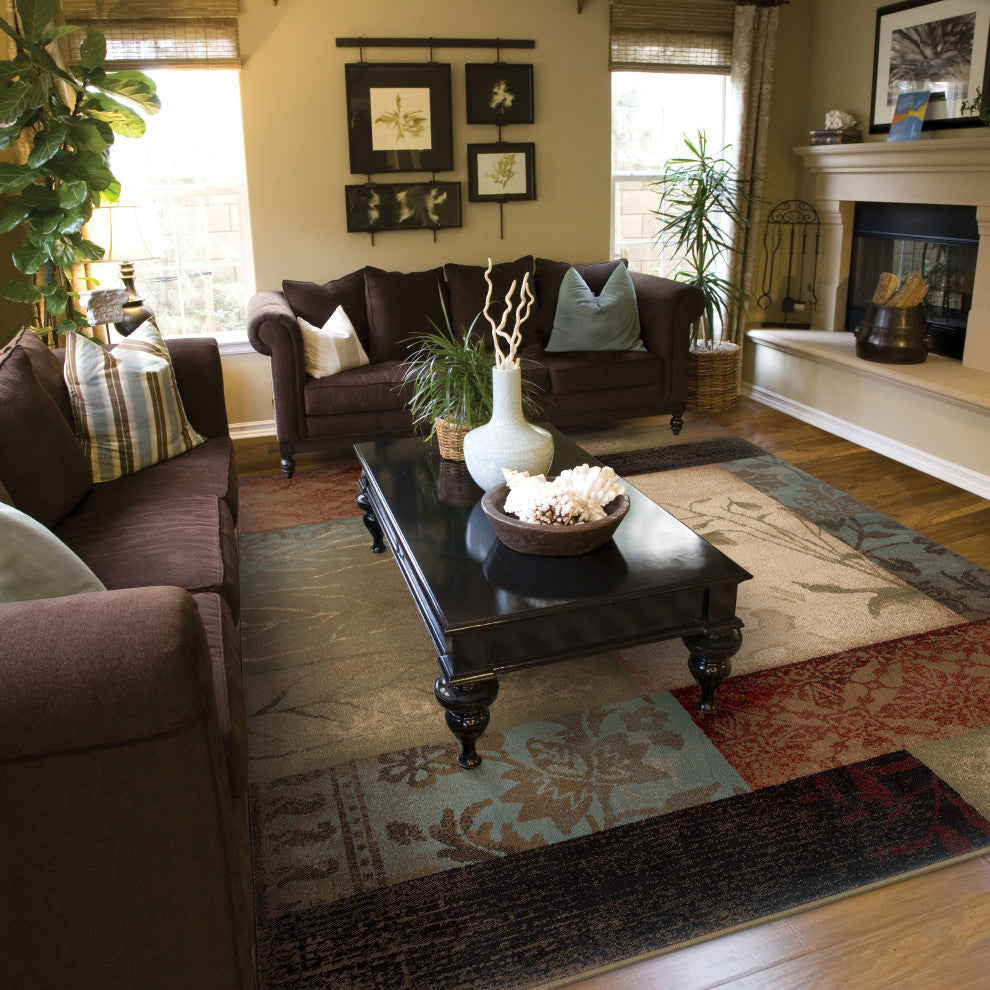 Harrison Geometric Beige and Green Rug, 10'x13'