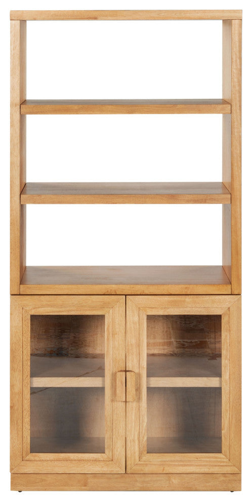 Safavieh Couture Roades Glass Cabinet Bookcase, Natural
