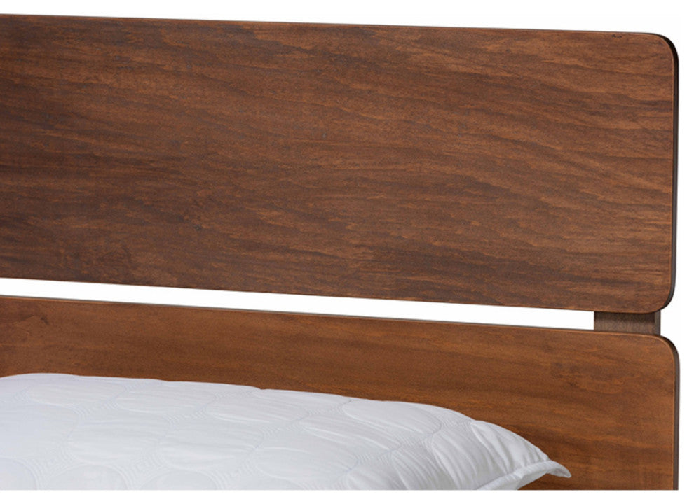 Anthony Modern and Contemporary Walnut Brown Finished Wood Queen Size Panel Bed