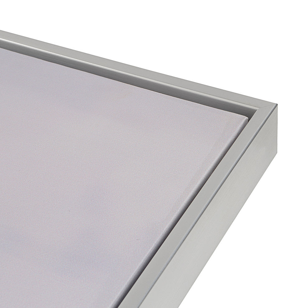 Cityscape Abstract Wall Art 24x32 With Silver Frame, Teal