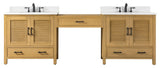 Estate Double Sink Bathroom Vanity Modular Set, Oak, 102", Double Sink
