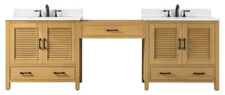 Estate Double Sink Bathroom Vanity Modular Set, Oak, 102", Double Sink
