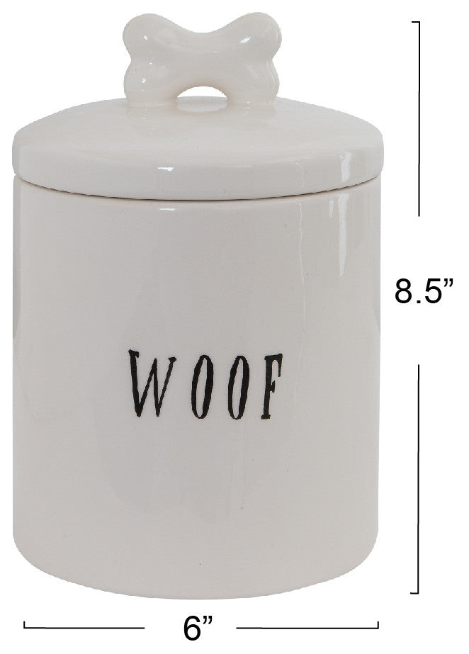 "Woof" Jar With Bone Handle on Lid