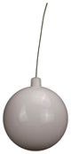 80Mm 3" Shiny White Ball Ornament With Wire, Uv Coated