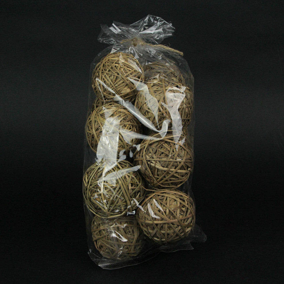 12 Pc Natural Brown Dried Reed Decorative Balls Accent Vase Bowl Filler Spheres