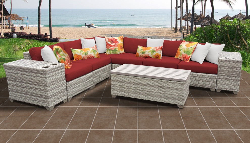 Fairmont 9 Piece Outdoor Wicker Patio Furniture Set 09b