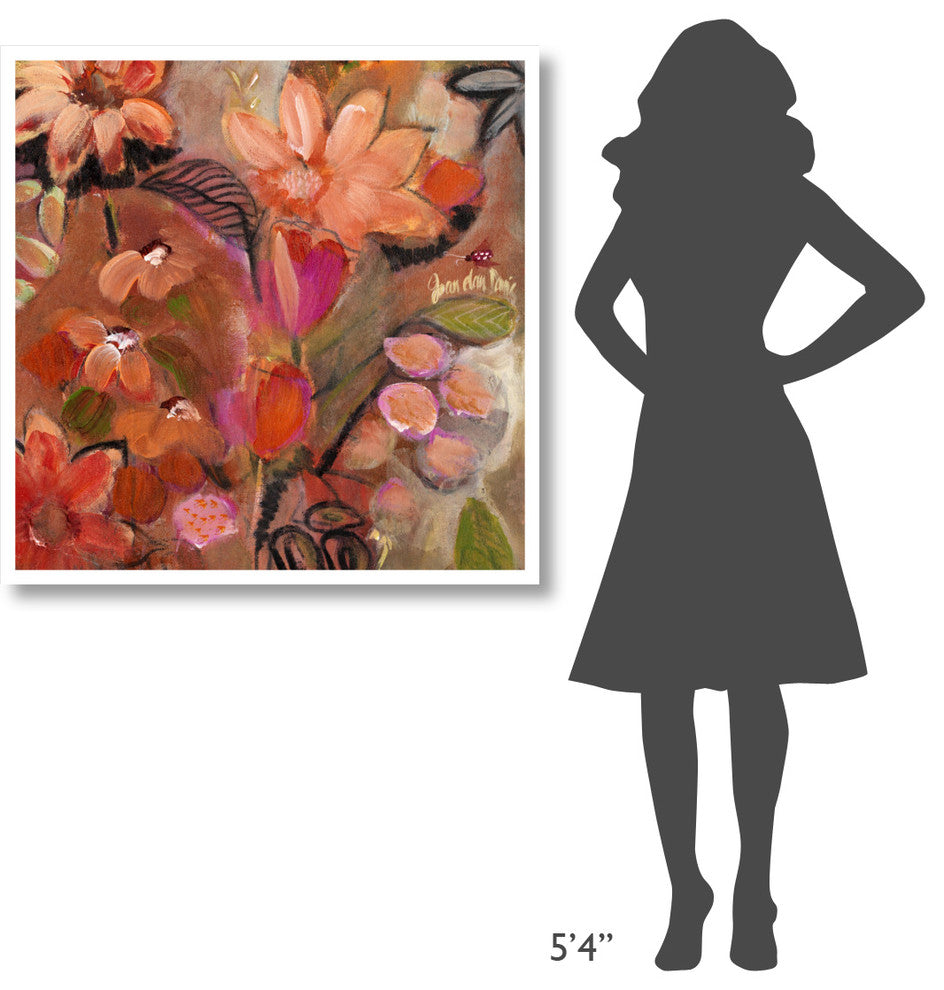 "Garden of a Joyful Day BR" Digital Paper Print by Joan Elan Davis, 38"x38"