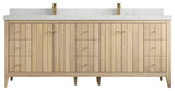 Atlanta Oak 84" Double Sink Bath Vanity, White 2" Empira Quartz