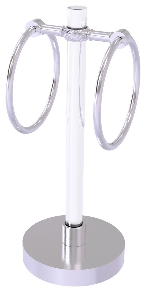 Clearview Vanity Guest Towel Ring with Twisted Accents, Satin Chrome