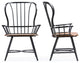 Longford Dining Arm Chairs, Set of 2, Dark Walnut/Black