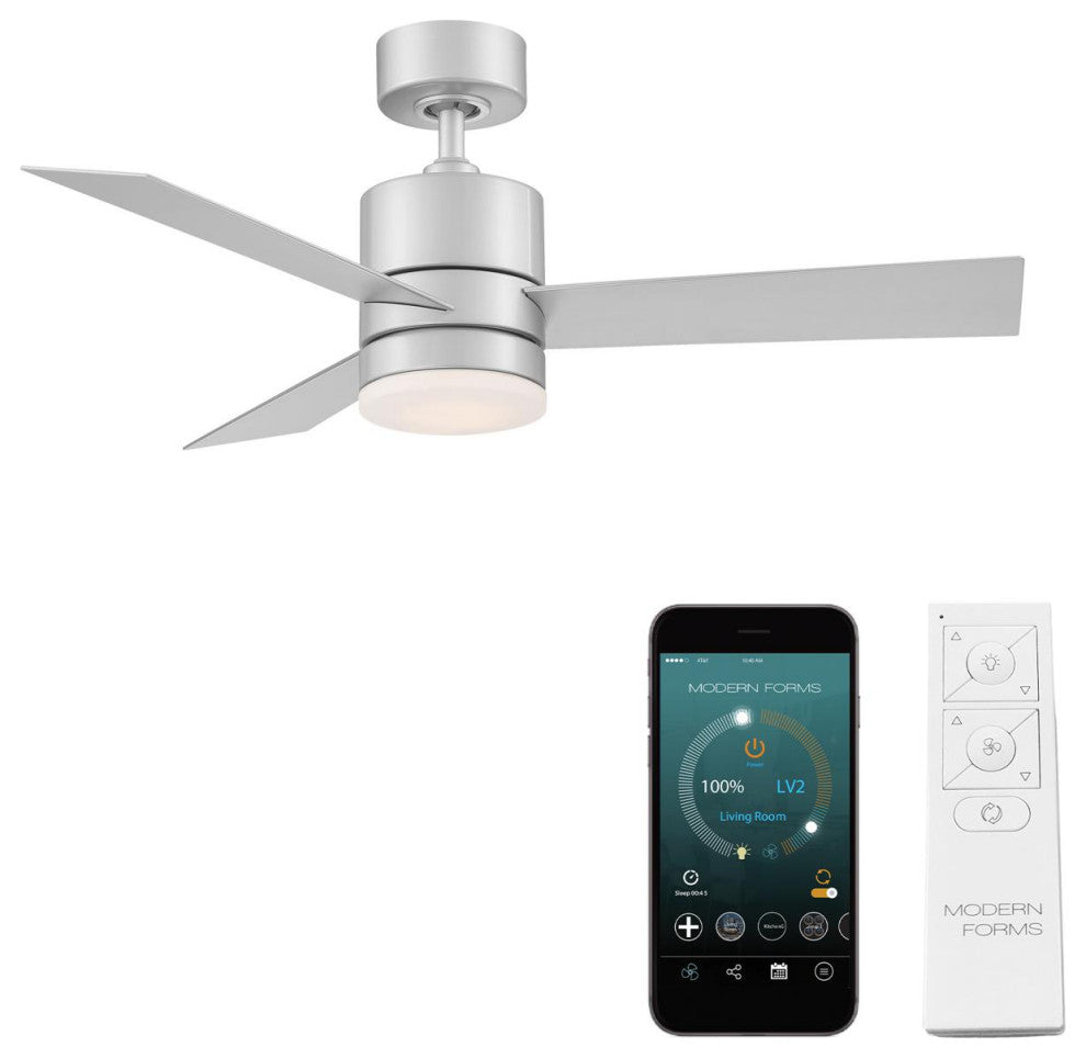 Axis 1 Light 44 in. Indoor Ceiling Fan, 3500K, Titanium