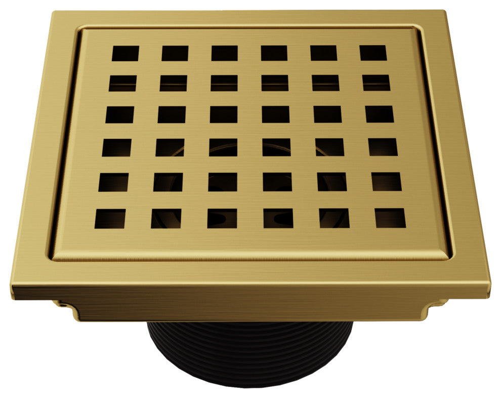 VIGO Elan Linear Shower Drain, Matte Brushed Gold, 4"