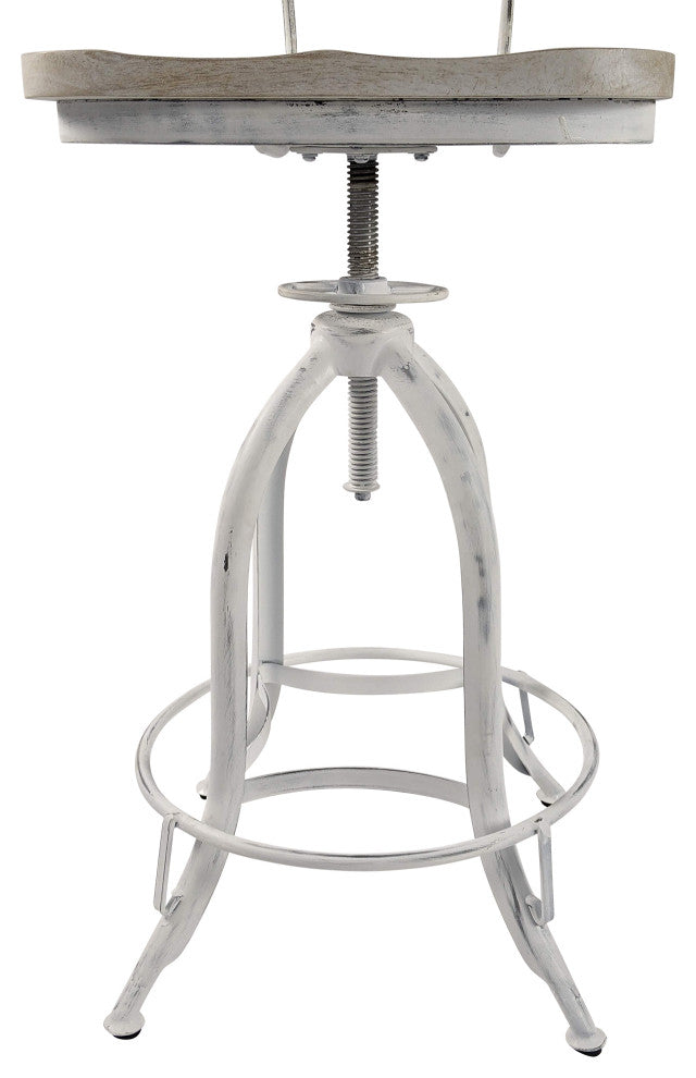 Mason Adjustable Stool, Whitewash