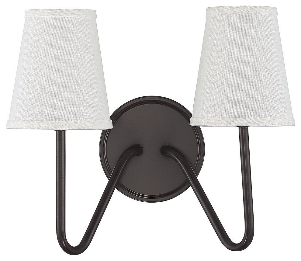 2-Light Wall Sconce, Natural Brass, Oil Rubbed Bronze