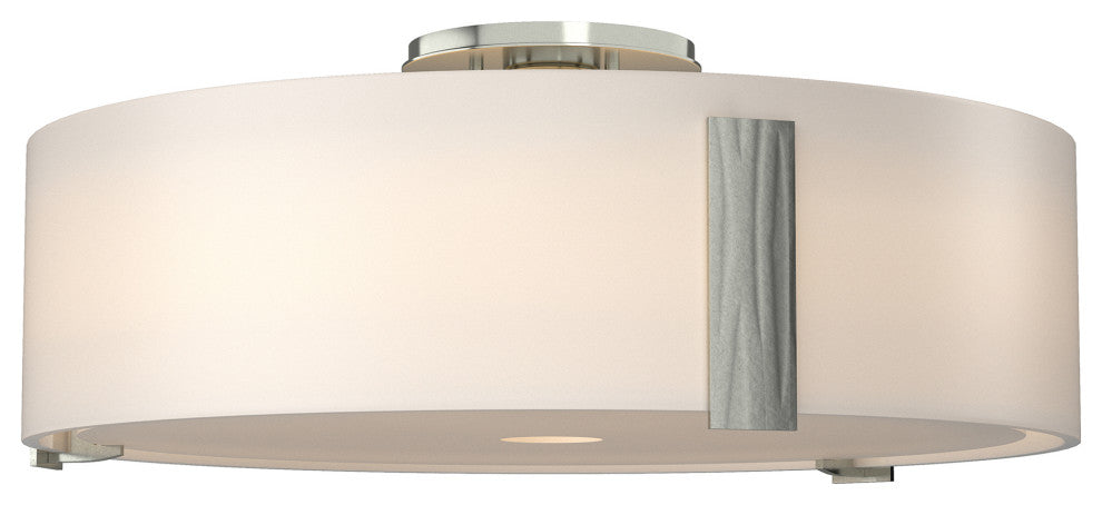 Impressions Large Semi-Flush, Sterling Finish, Opal Glass
