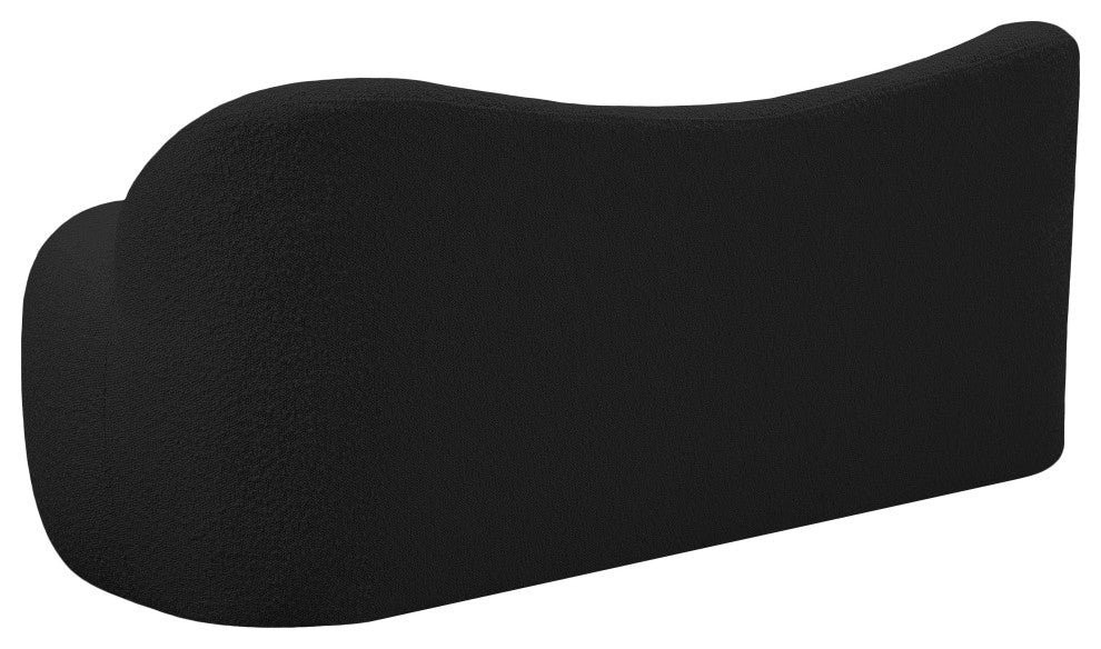 Flair Boucle Fabric Upholstered Bench, Black