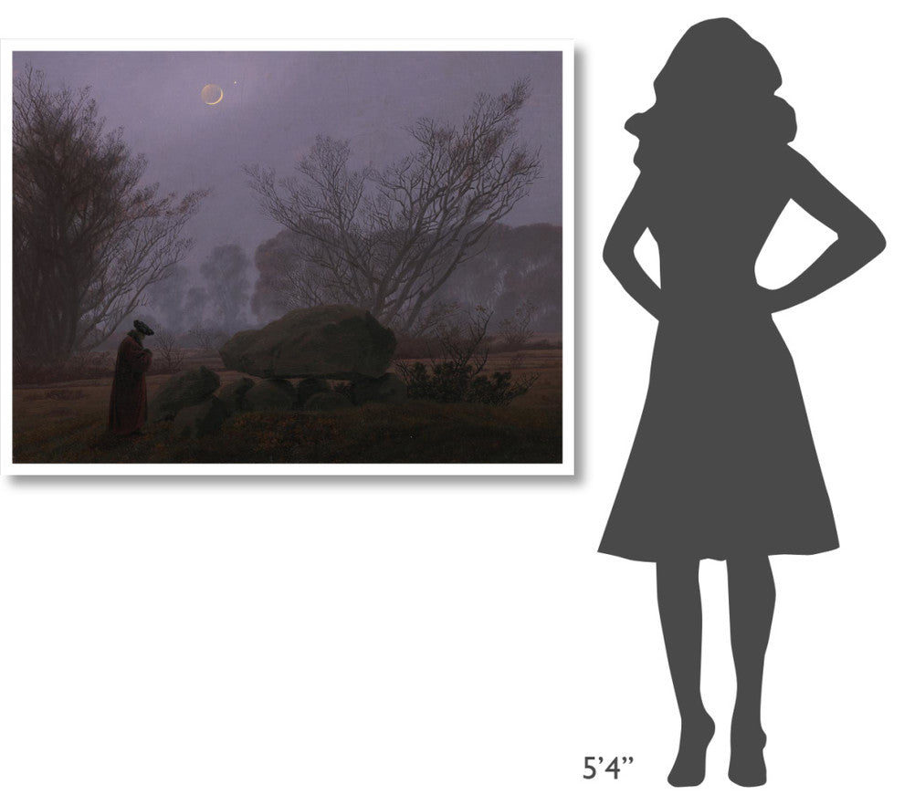 "A Walk at Dusk" Digital Paper Print by Caspar David Friedrich, 50"x38"