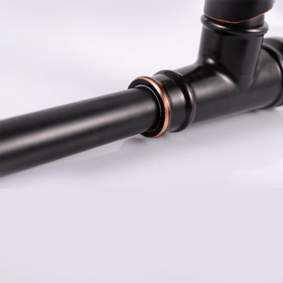 Single Handle High Arc Pull Out Kitchen Faucet in Oil Rubbed Bronze Finish