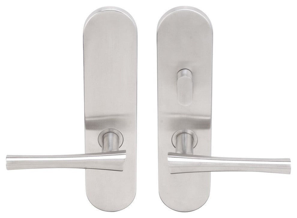 Champagne Lever, Tubular Passage With Privacy Bolt, LH, Satin Stainless Steel
