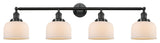 Bell 4-Light 44" Bath Vanity Light, LED, Oil Rubbed Bronze, Matte White