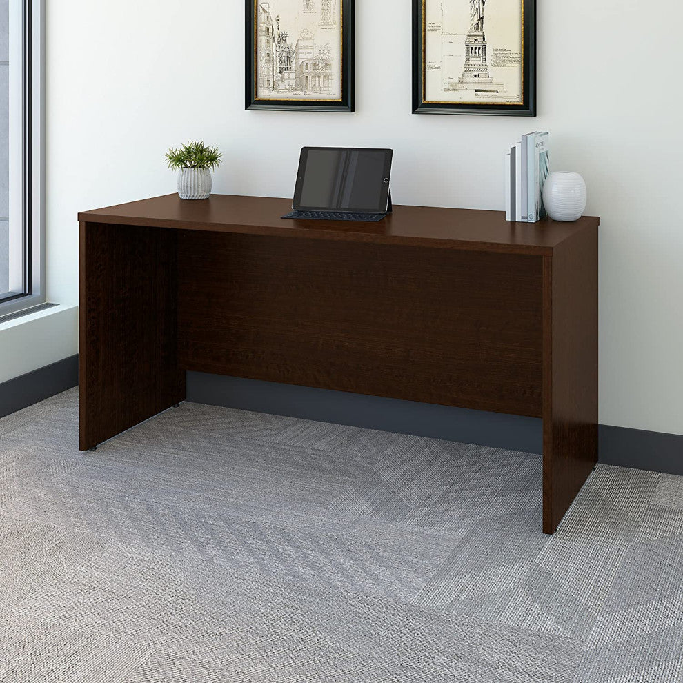 Rectangular Desk, Mocha Cherry Laminate Top and Wire Management Grommet, 60w X 2