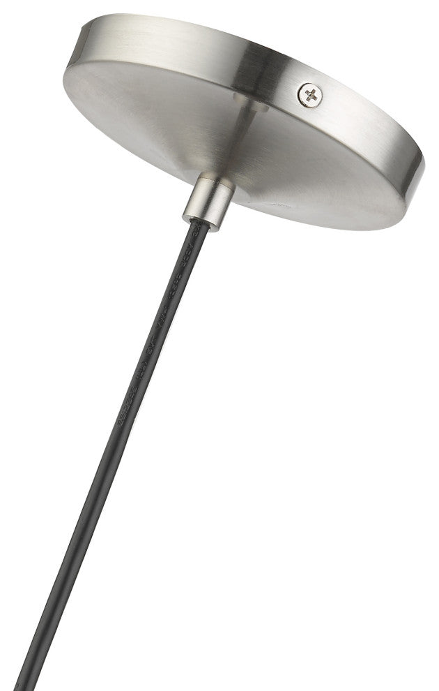 1 Light Brushed Nickel Pendant, Chrome Finish Accents