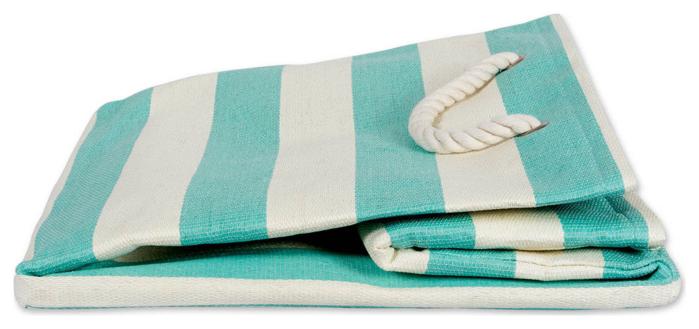 Paper Cube Stripe Aqua Square 16"x16"x16"