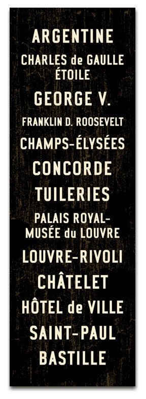 The Paris Metro Subway Sign, Canvas Paris Wall Art, 20x60
