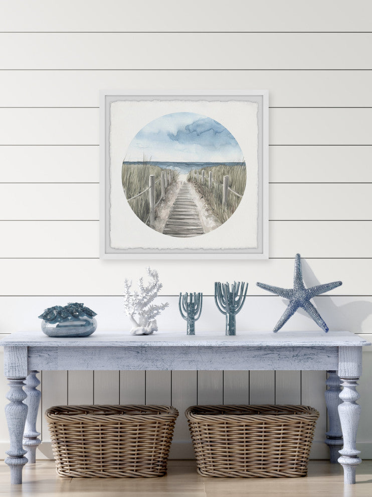 "Going to the Beach" Framed Painting Print, 18x18