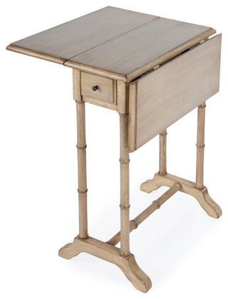 Darrow Drop-Leaf Wood Side Table, Antique Beige