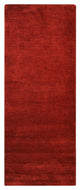 Hand Knotted Loom Silk Area Rug Solid Light Red