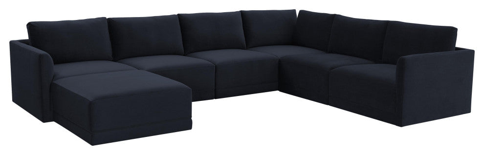 Willow Navy Modular Large Chaise Sectional