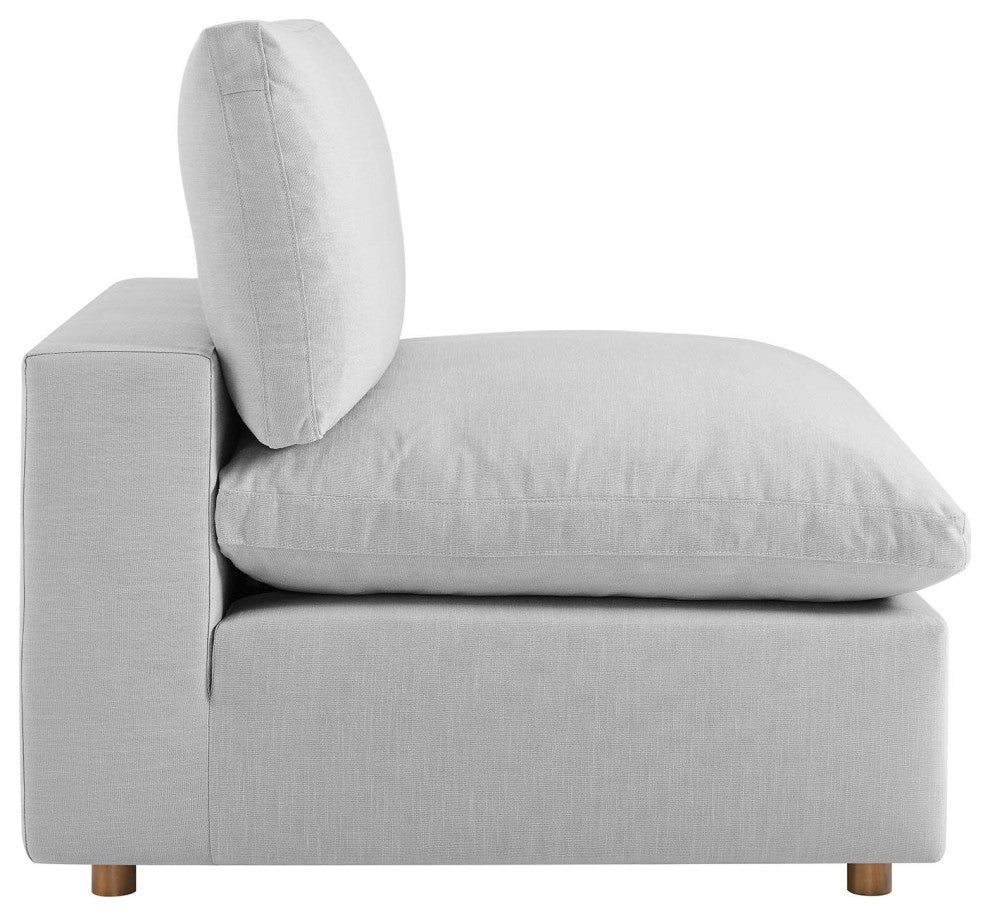 Commix Down Filled Overstuffed 4-Piece Sectional Sofa Set, Light Gray