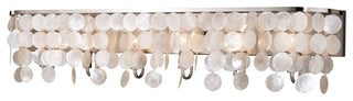 Vaxcel Elsa Capiz Shell 6-Light Vanity Light, Satin Nickel
