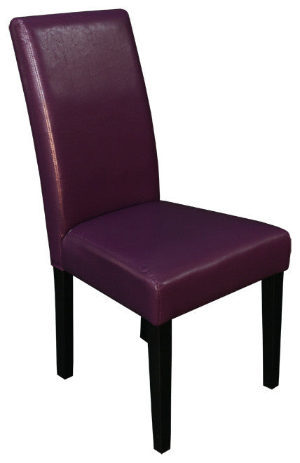 Villa Faux Leather Boysenberry Dining Chairs, Set of 2