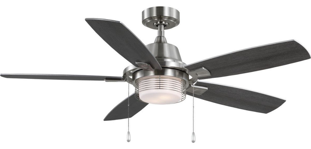 Freestone 52" 5-Blade Brushed Nickel Ceiling Fan With LED Lamped Light Kit
