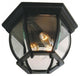 Bent Glass 3 Light Outdoor Ceiling Light, Textured Black