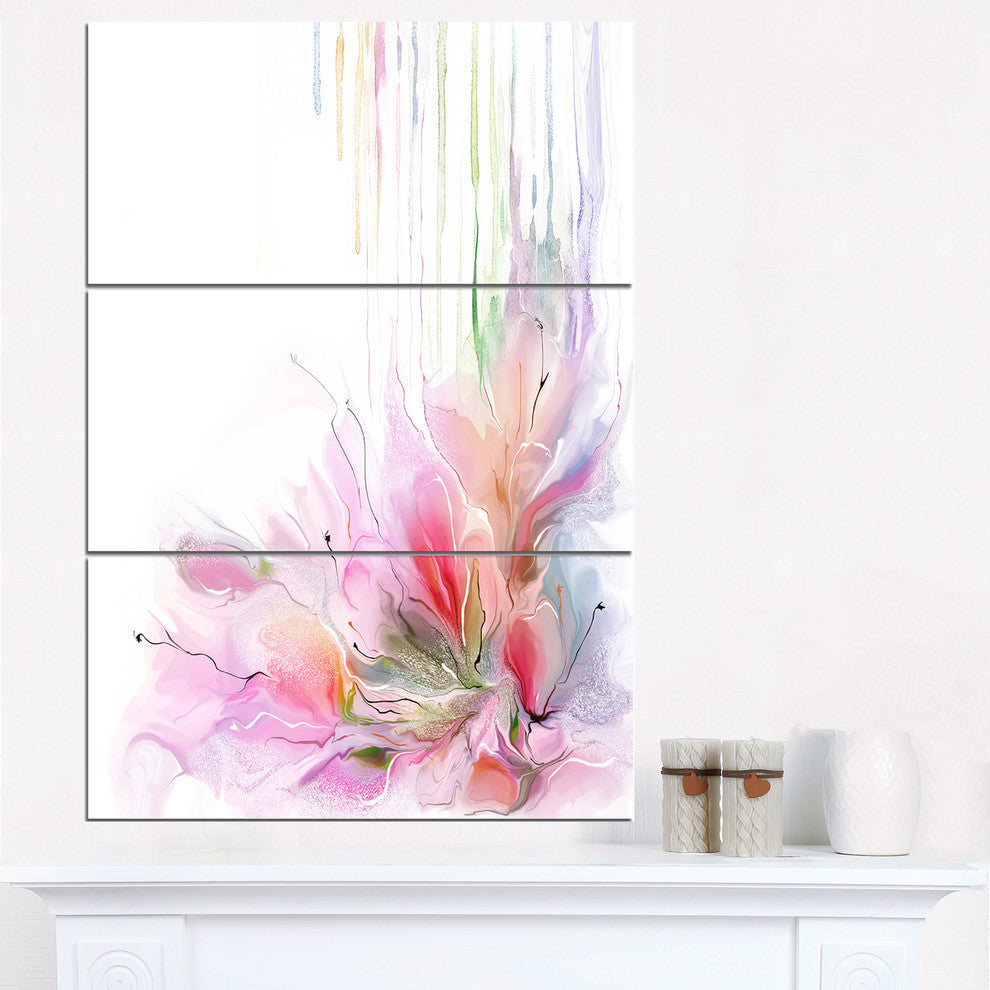 "Floral Composition" Glossy Metal Wall Art, 3 Panels, 28"x36"