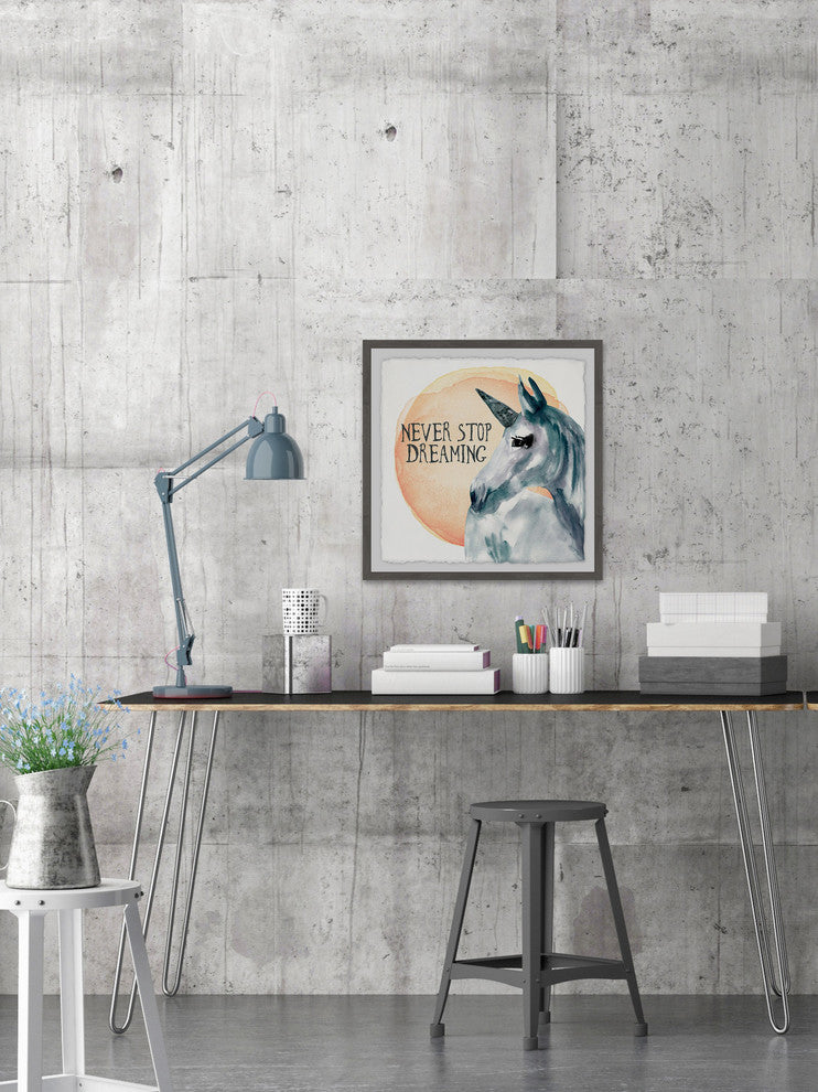"Never Stop Dreaming" Framed Painting Print, 24"x24"