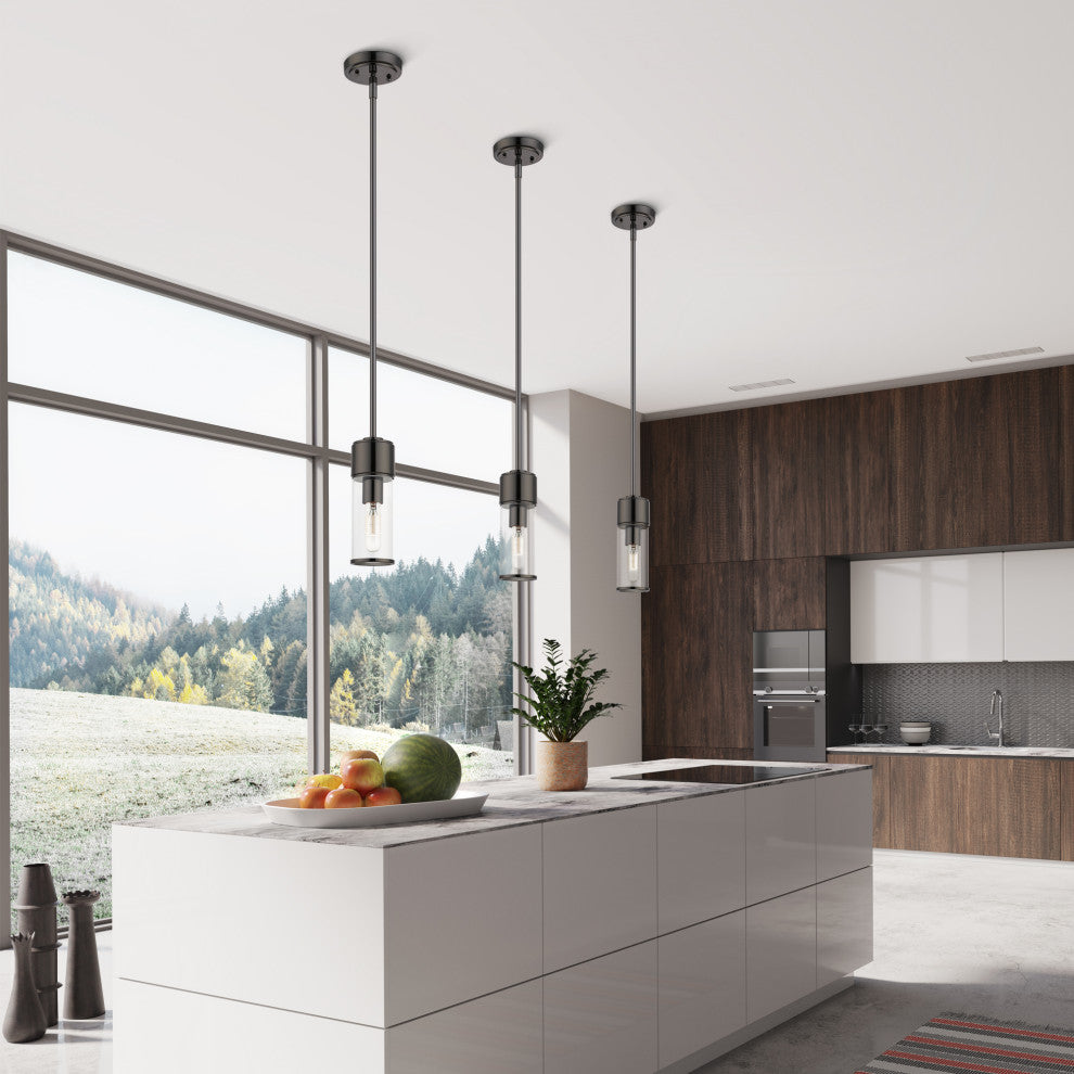 Quincy 1-Light Black Chrome Mini Pendant